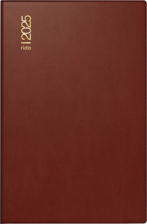 rido/idé 7016212295 Taschenkalender Modell Industrie II (2025)| 1 Seite = 2 Tage| A7| 312 Seiten| Kunststoff-Einband| bordeaux, Buch