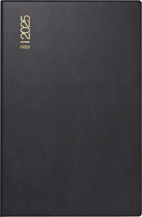 rido/idé 7016212905 Taschenkalender Modell Industrie II (2025)| 1 Seite = 2 Tage| A7| 312 Seiten| Kunststoff-Einband| schwarz, Buch