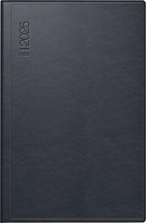 rido/idé 7016288905 Taschenkalender Modell Industrie II (2025)| 1 Seite = 2 Tage| A7| 312 Seiten| Leder-Einband| schwarz, Buch