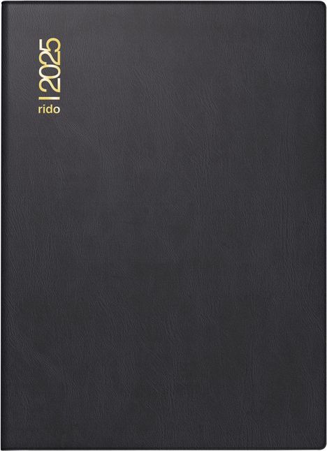 rido/idé 7018182905 Taschenkalender Modell Technik II (2025)| 1 Seite = 2 Tage| A6| 304 Seiten| Kunststoff-Einband| schwarz, Buch