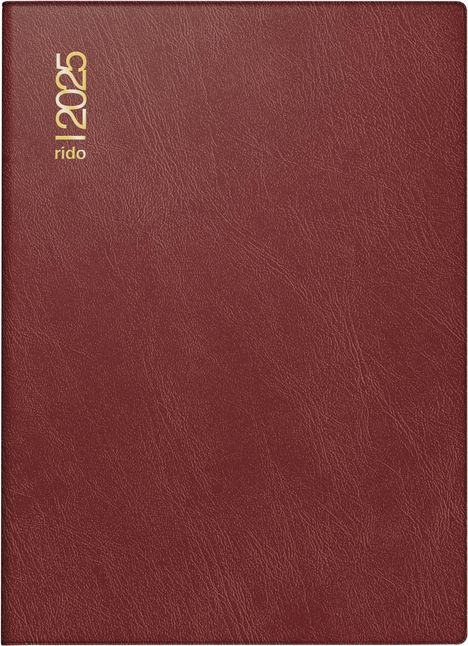 rido/idé 7018242295 Taschenkalender Modell Technik III (2025)| 1 Seite = 1 Tag| A6| 384 Seiten| Schaumfolien-Einband Catana| bordeaux, Buch