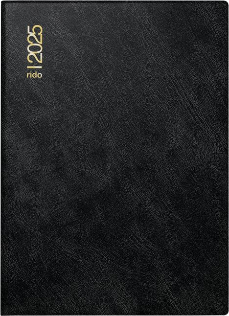 rido/idé 7018242905 Taschenkalender Modell Technik III (2025)| 1 Seite = 1 Tag| A6| 384 Seiten| Schaumfolien-Einband Catana| schwarz, Buch