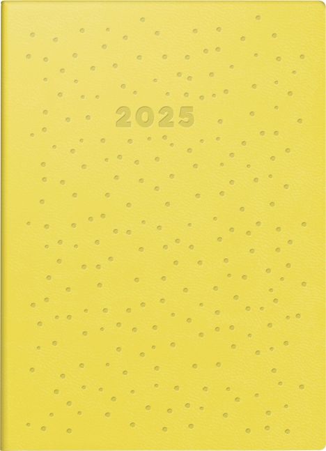 rido/idé 7018504035 Taschenkalender Modell Technik S (2025) "Dots"| 2 Seiten = 1 Woche| A6| 144 Seiten| Kunstleder-Einband Trend| flexibel| gelb, Buch