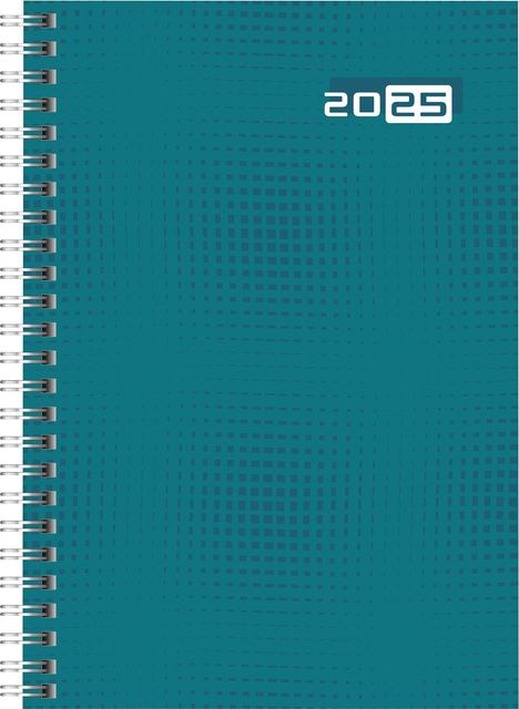 rido/idé 7021007045 Buchkalender Modell futura 2 (2025)| 2 Seiten = 1 Woche| A5| 160 Seiten| Grafik-Einband| petrol, Buch