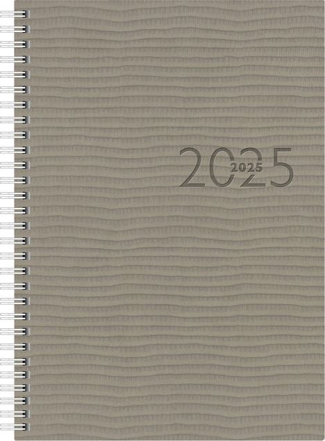 rido/idé 7023036805 Buchkalender Modell studioplan int. (2025)| 2 Seiten = 1 Woche| 168 × 240 mm| 160 Seiten| Kunstleder-Einband Tejo| grau, Buch