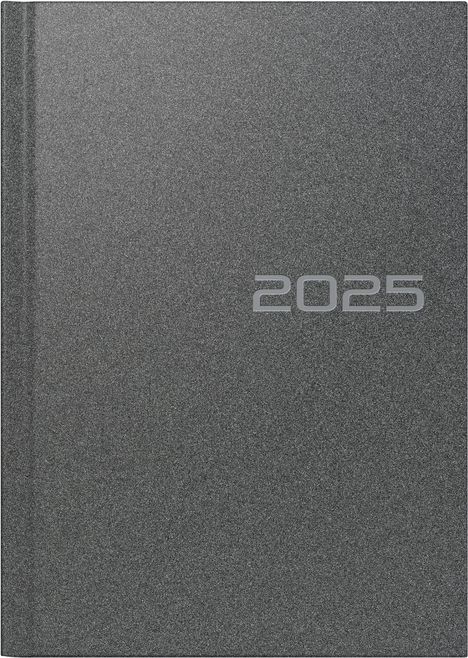 rido/idé 7026013905 Buchkalender Modell Mentor (2025)| 1 Seite = 1 Tag| A5| 352 Seiten| Kunststoff-Einband Reflection| grau, Buch