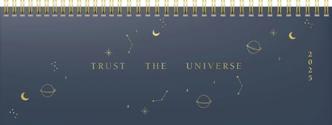 rido/idé 7036311015 Querterminbuch Modell Young Line (2025) "Universe"| 2 Seiten = 1 Woche| 297 × 105 mm| 128 Seiten| Grafik-Einband| dunkelblau, Kalender