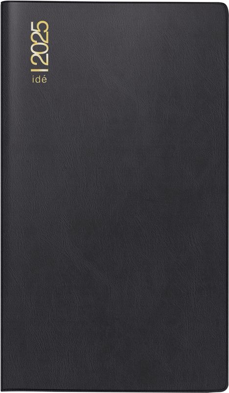rido/idé 7040302905 Taschenkalender Modell TM 12 (2025)| 2 Seiten = 1 Monat| A6| 56 Seiten| Kunststoff-Einband| schwarz, Buch