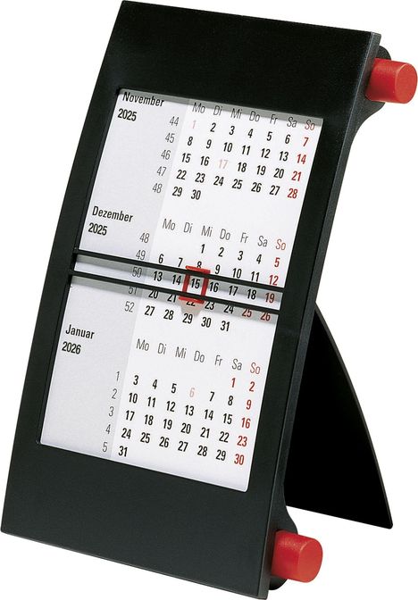 rido/idé 7038000205 3-Monats-Tischkalender (2025)| 1 Seite = 3 Monate| 90 × 120 mm, Kalender