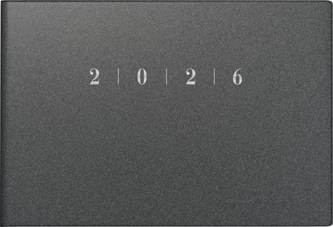 rido/idé 7017563806 | Taschenkalender Mod. Septimus 2026 | A6 quer, Kunststoff, grau, Buch