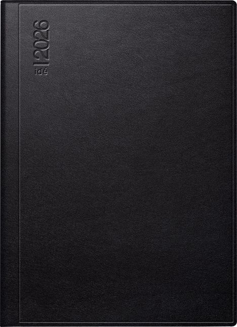 rido/idé 7018104906 | Taschenkalender Mod. perfect/Technik I 2026 | A6, Kunstleder, schwarz, Buch