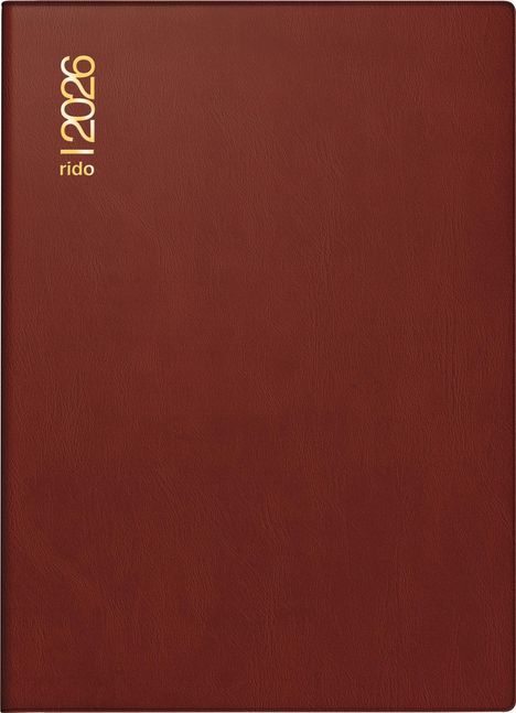 rido/idé 7018182296 | Taschenkalender Mod. Technik II 2026 | A6, Kunststoff, bordeaux, Buch