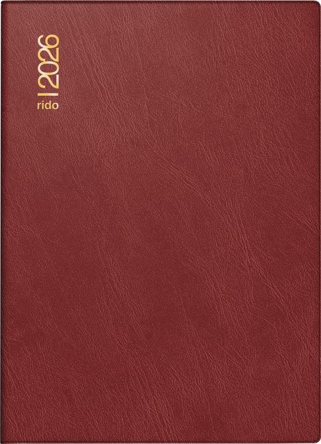 rido/idé 7018242296 | Taschenkalender Mod. Technik III 2026 | A6, Kunststoff, bordeaux, Buch
