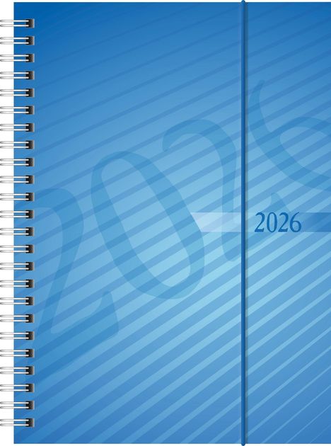 rido/idé 7021102306 | Buchkalender Mod. futura 2 2026 | A5, Kunststoff, blau, Buch