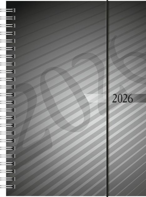 rido/idé 7021102906 | Buchkalender Mod. futura 2 2026 | A5, Kunststoff, anthrazit, Buch