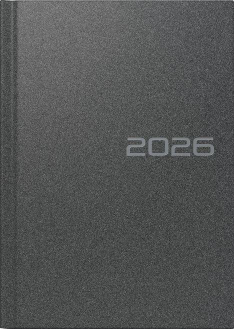 rido/idé 7026013906 | Buchkalender Mod. Mentor 2026 | A5, Kunststoff, grau, Buch