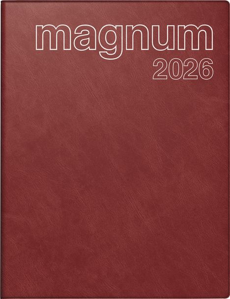 rido/idé 7027042296 | Buchkalender Mod. magnum 2026 | 183×240 mm, Kunststoff, weinrot, Buch