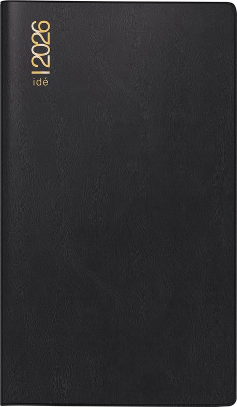 rido/idé 7040302906 | Taschenkalender Mod. TM 12 2026 | A6, Kunststoff, schwarz, Buch