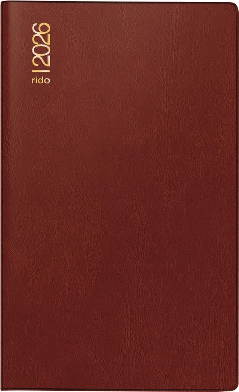 rido/idé 7046892296 | Taschenkalender Mod. M-Planer 2026 | A6, Kunststoff, bordeaux, Buch