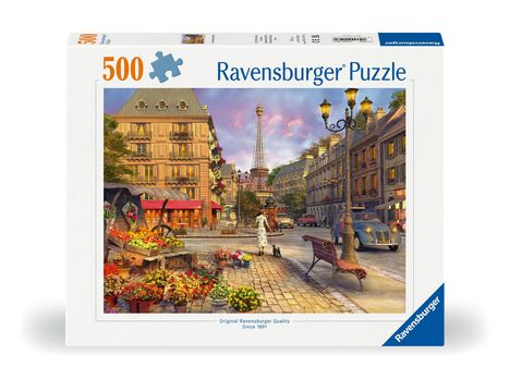 Ravensburger Puzzle 12000198 - Spaziergang durch Paris - 500 Teile Puzzle für Erwachsene und Kinder ab 10 Jahren, Puzzle mit Stadt-Motiv, Diverse