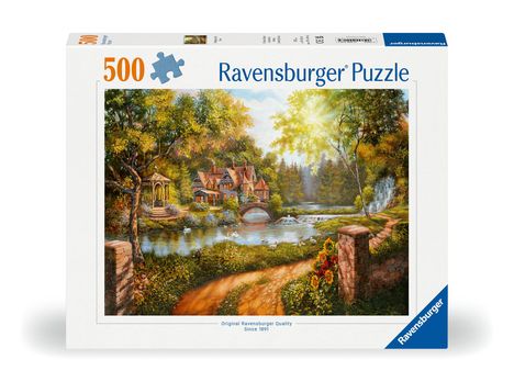 Ravensburger Puzzle 12000218 - Cottage am Fluß - 500 Teile Puzzle für Erwachsene und Kinder ab 10 Jahren, Diverse