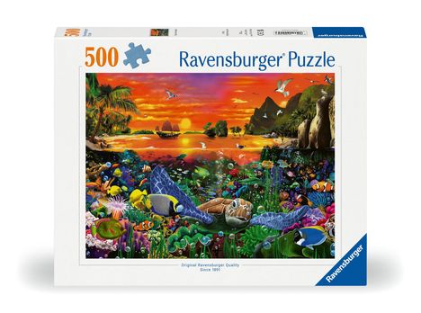 Ravensburger Puzzle 12000225 - Schildkröte im Riff - 500 Teile Puzzle für Erwachsene und Kinder ab 10 Jahren, Puzzle mit Unterwasserwelt-Motiv, Diverse