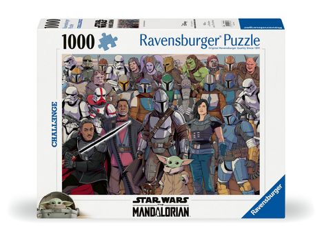 Ravensburger Puzzle 12000536 - Challenge Star Wars Mandalorian - 1000 Teile Puzzle für Erwachsene und Kinder ab 14 Jahren, Diverse
