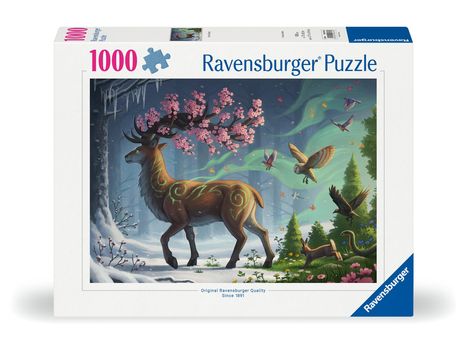 Ravensburger Puzzle 12000616 Der Hirsch als Frühlingsbote - 1000 Teile Puzzle für Erwachsene und Kinder ab 14 Jahren, Diverse