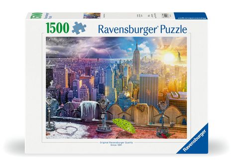 Ravensburger Puzzle 12000698 - New York im Winter und Sommer - 1500 Teile Puzzle für Erwachsene und Kinder ab 14 Jahren, Puzzle mit Stadt-Motiv, Diverse