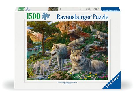 Ravensburger Puzzle 12000719 - Wolfsrudel im Frühlingserwachen - 1500 Teile Puzzle für Erwachsene und Kinder ab 14 Jahren, Diverse