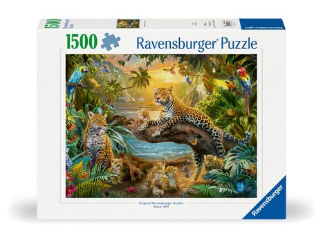 Ravensburger Puzzle 12000738 Leopardenfamilie im Dschungel - 1500 Teile Puzzle für Erwachsene und Kinder ab 14 Jahren, Diverse