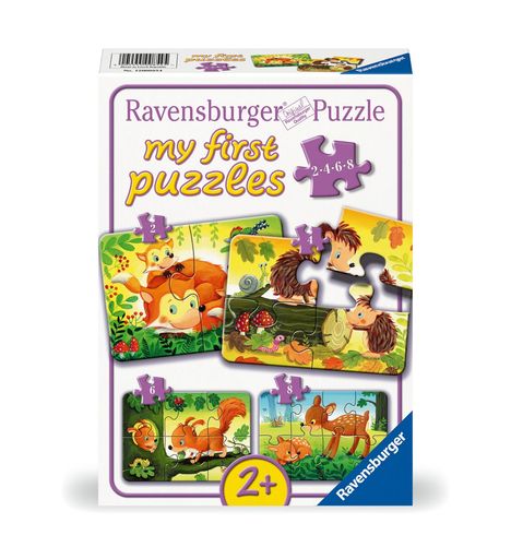 Ravensburger Kinderpuzzle - 12000854 Kleine Tierfamilien - 2,4,6,8 Teile Puzzle für Kinder ab 2 Jahren, Diverse