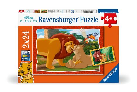 Ravensburger Kinderpuzzle 12001029 - Kreis des Lebens - 2x24 Teile Disney König der Löwen Puzzle für Kinder ab 4 Jahren, Diverse