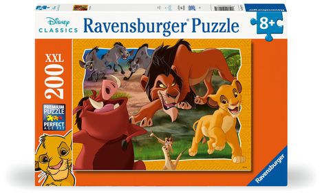 Ravensburger Kinderpuzzle 12001177 - Hakuna Matata - 200 Teile XXL Disney König der Löwen Puzzle für Kinder ab 8 Jahren, Diverse