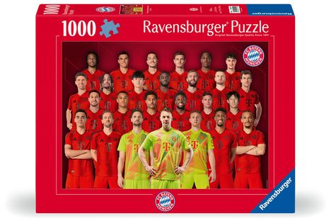 Ravensburger Puzzle 12001221 - FC Bayern München Saison 2024/25 - 1000 Teile FC Bayern München Puzzle für Erwachsene und Kinder ab 14 Jahren, Diverse