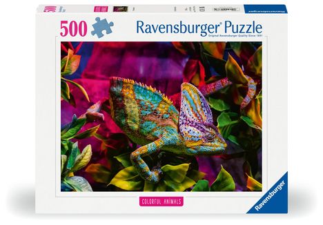 Ravensburger Puzzle 12001333, Colorful Animals - Chamäleon - 500 Teile Puzzle für Erwachsene und Kinder ab 12 Jahren, Diverse