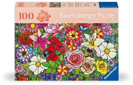 Ravensburger Puzzle 12001364 - Blumenfenster - Puzzle für ältere Menschen und Senioren, mit 100 extra griffigen Puzzleteilen, großer Bildvorlage und Unterlage zum Puzzeln, Diverse