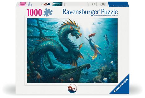 Ravensburger Puzzle 12001434 - Enchanted Depths: Dragon, Mermaid and Turtles - 1000 Teile Puzzle für Erwachsene und Kinder ab 14 Jahren, Diverse