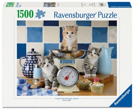Erwachsenenpuzzle 1500 Teile - Kätzchen in der Küche, Spiele