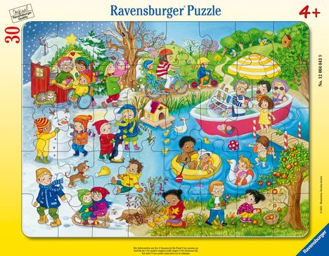 Kinderpuzzle 40 Teile - Die Jahreszeiten am See, Spiele