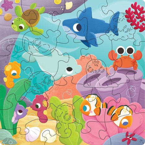 Kinderpuzzle 22 Teile - Farbenspiel der Meere, Spiele