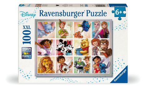 Ravensburger Kinderpuzzle - 12004118 Disney Multicharacter - Puzzle für Kinder ab 6 Jahren, mit 100 Teilen im XXL-Format, Diverse