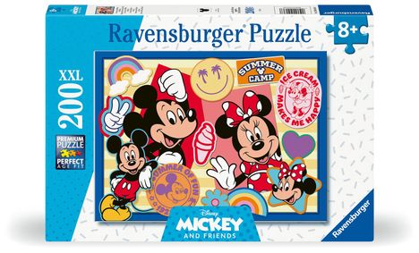 Ravensburger Kinderpuzzle - 12004136 Unterwegs mit Mickey und Minnie - Puzzle für Kinder ab 8 Jahren, mit 200 Teilen im XXL-Format, Diverse