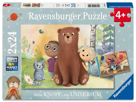 Kinderpuzzle 2x24 Teile - Mein Knopf, ein Universum, Spiele