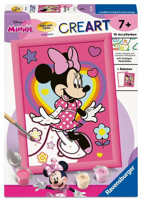 Ravensburger CreArt - Malen nach Zahlen 12023108 - Bezaubernde Minnie - Kinder ab 7 Jahren, Spiele