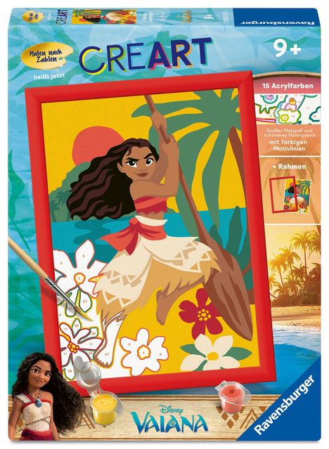 CreArt, Malen nach Zahlen Kinder - Disney Vaiana's Abenteuer, Spiele