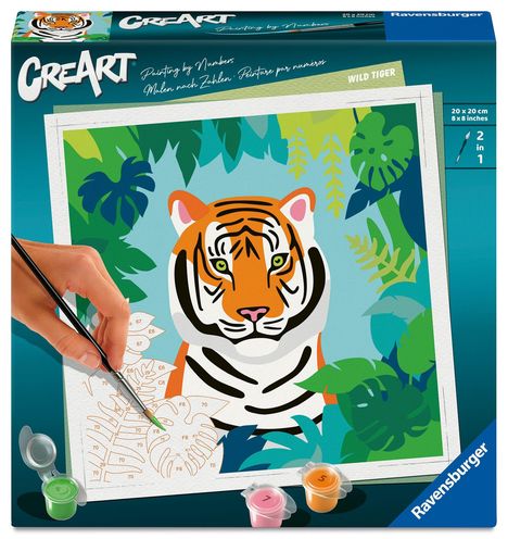 CreArt, Malen nach Zahlen Adults Trend - Wilder Tiger, Spiele