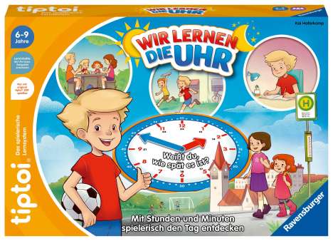 Kai Haferkamp: Ravensburger tiptoi® Spiel 00126 - Wir lernen die Uhr - interaktives Lernspiel ab 6 Jahren, mit digitaler und analoger Uhr zum selbst einstellen, Spiele