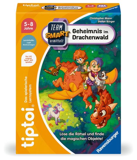 Christopher Mann: Ravensburger tiptoi Spiel 00224 - Team SMART ermittelt - Geheimnis im Drachenwald, fantastisches Logikspiel für Kinder ab 5 Jahren, Spiele