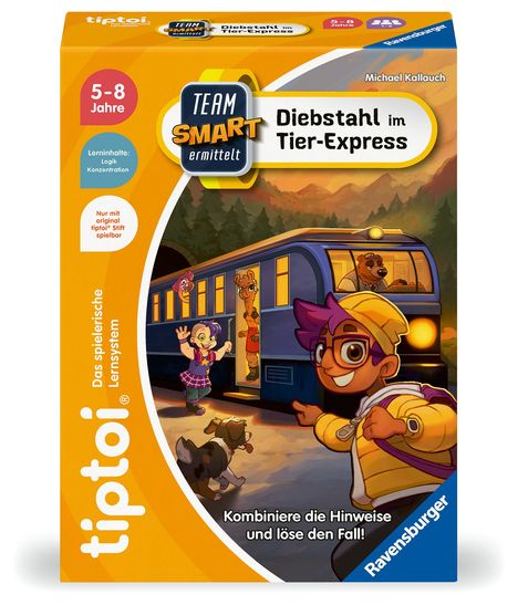 Michael Kallauch: Ravensburger tiptoi Spiel 00226 - Team SMART ermittelt - Diebstahl im Tier-Express, fantastisches Logikspiel für Kinder ab 5 Jahren, Spiele